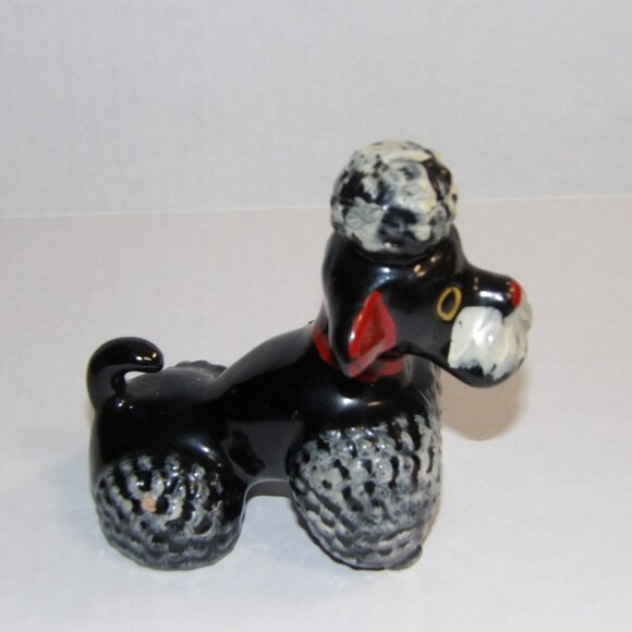 Unbranded Other - Vintage Big Eyed Black and White Poodle Figurine